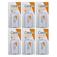 Cerave Sunscreen Invisible Zinc Spf#50 Stick 0.47 Ounce (Pack of 6)