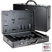 Professional Barber Case, Portable Travel Stylist Tool Box (Black Matte) NumLock System, Barber Tool Organizer for Clippers Trimmers Shears Scissors Comb Blade Styling Tools Display Storage