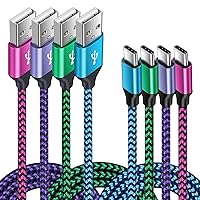 4Pack USB C Fast Phone Charger 3ft 3ft 6ft 6ft Type A to Type C Charging Cable Android Car Power Cord for Samsung Galaxy S21/S21 Plus/S21 Note 20 Ultra/10 A42 A51 A52 A71 S10 A01 A11 A21 A31 iPad