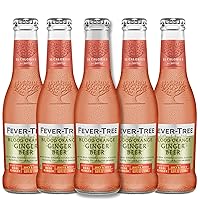 Fever Tree Blood Orange Ginger Beer - Premium Quality Mixer - Refreshing Beverage for Cocktails & Mocktails 200ml Bottles - Pack of 5