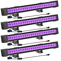 4 Pack 40W LED Black Light Bar, Blacklight Bar with IP65 Waterproof BlackLights, Glow in The Dark Party for Indoor/Outdoor Stage Lighting, Halloween, Body Paint