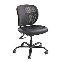 Safco Vue Intensive-Use Big and Tall Office Chair, Ergonomic and Height-Adjustable Swivel Seat with Breathable Mesh Back, Heavy-Duty Powder-Coated Base