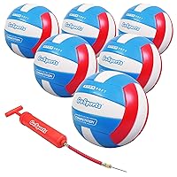 GoSports Soft Touch Recreational Volleyball - Regulation Size for Indoor or Outdoor Play - Includes Ball Pump - Choose Between Single or 6 Pack