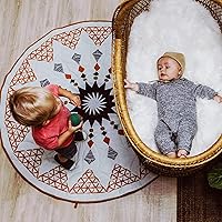 Baby Play mat, Cotton Crawling mat, Carpet, Kindergarten Rug, Children Play mat, Baby Crawling mat, Floor Play mat, Washable Play mat, Belly time Rug (35.4 inch Circular Geometric Pattern)