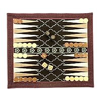NOVICA Handmade Cotton and Wood Backgammon Set Multicolored Embroidered India Chess Sets Games 'Ganga Star in Mint'