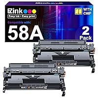 E-Z Ink (TM Compatible Toner Cartridge Replacement for HP 58A CF258A with Chip Black Toner Cartridge 58X CF258X to Use with Laserjet M404n M404dn M404dw MFP M428fdw M428fdn M406dn M430f (2 Black)