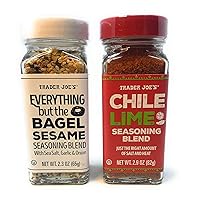 Trader Joe's Seasonings Bundle - Everything But The Bagel Sesame and Chile Lime Seasoning Blends (1 of each)