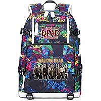 Large Capacity Travel Knapsack-The Walking Dead Bagpack with USB Charging Port Casual Book Bag for Student