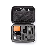 Amazon Basics Small Carrying Case for GoPro And Accessories - 9 x 7 x 2.5 Inches, Solid, Black