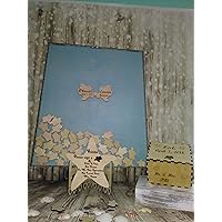 Wedding Guest Book Alternative with Turtles Wooden Picture Frame Decorations Drop Top Frame, Vintage Aqua