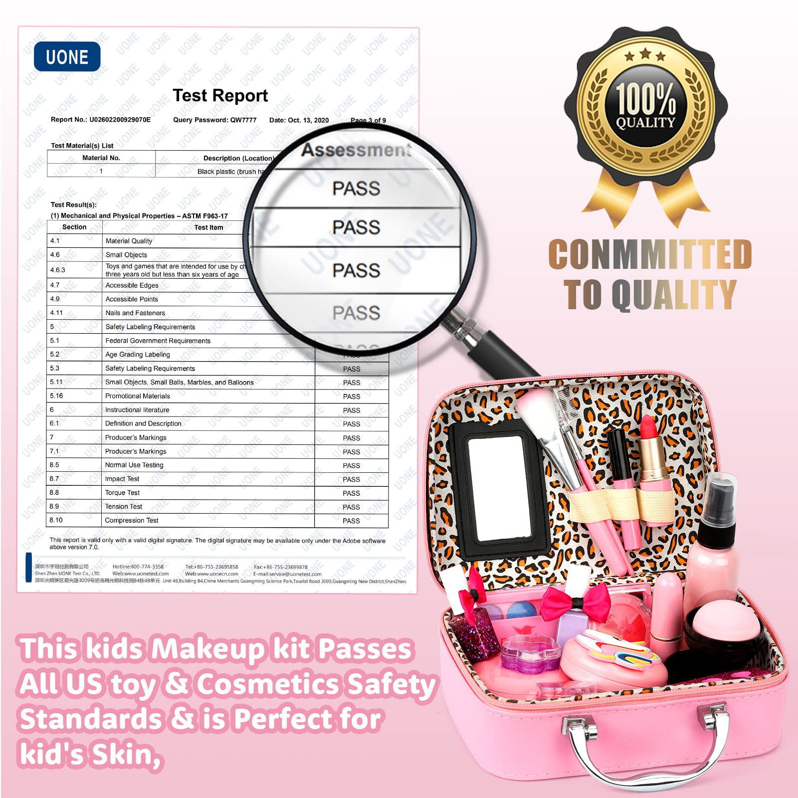 Kids Makeup Kit for Girls, Real Washable Makeup Set for Girls, Makeup for Kids, Girl Toys Princess Children Play Makeup Kit with Cosmetic Case Christmas Birthday Gifts for 4 5 6 7 8 Years Old Girls