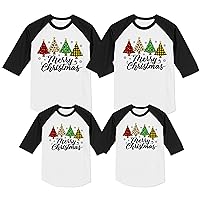 TEEAMORE Merry Christmas Xmas Graphic Print Long Sleeve Shirt White/Black