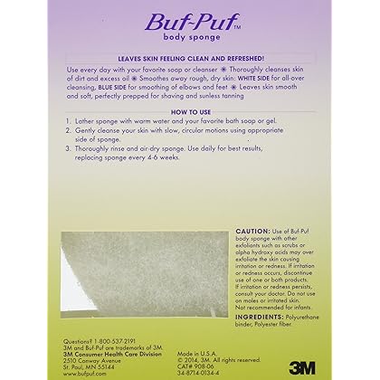 Buf-Puf Double-Sided Body Sponge 6 Pack