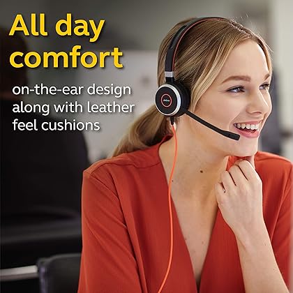 Jabra Evolve 40 MS Professional Wired Headset, Mono – Telephone Headset for Greater Productivity, Superior Sound for Calls and Music, 3.5mm Jack/USB Connection, All-Day Comfort Design, MS Optimized