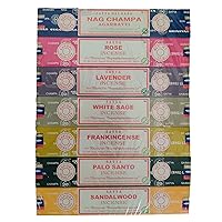 Sai Baba Incense Gift Set Nag Champa, White Sage, Lavender, Rose, Palo Santo, Frankincense, Sandalwood 15gms