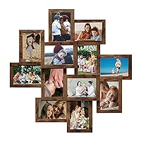 Collage Picture Frames for Wall 4x6 Picture Frame Collage Display 12 Opening Photos Wall Hanging Photo Collage Frame Picture Frames Collage Wall Decor for Bedroom - Gold