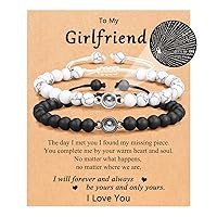 I Love You 100 Languages Bracelets Couples Gifts To My Men, Boyfriend, Girlfriend, Husband, My Love, Soulmate, Fiance - Anniversary Valentines Day Birthday Christmas Gift for Him and Her