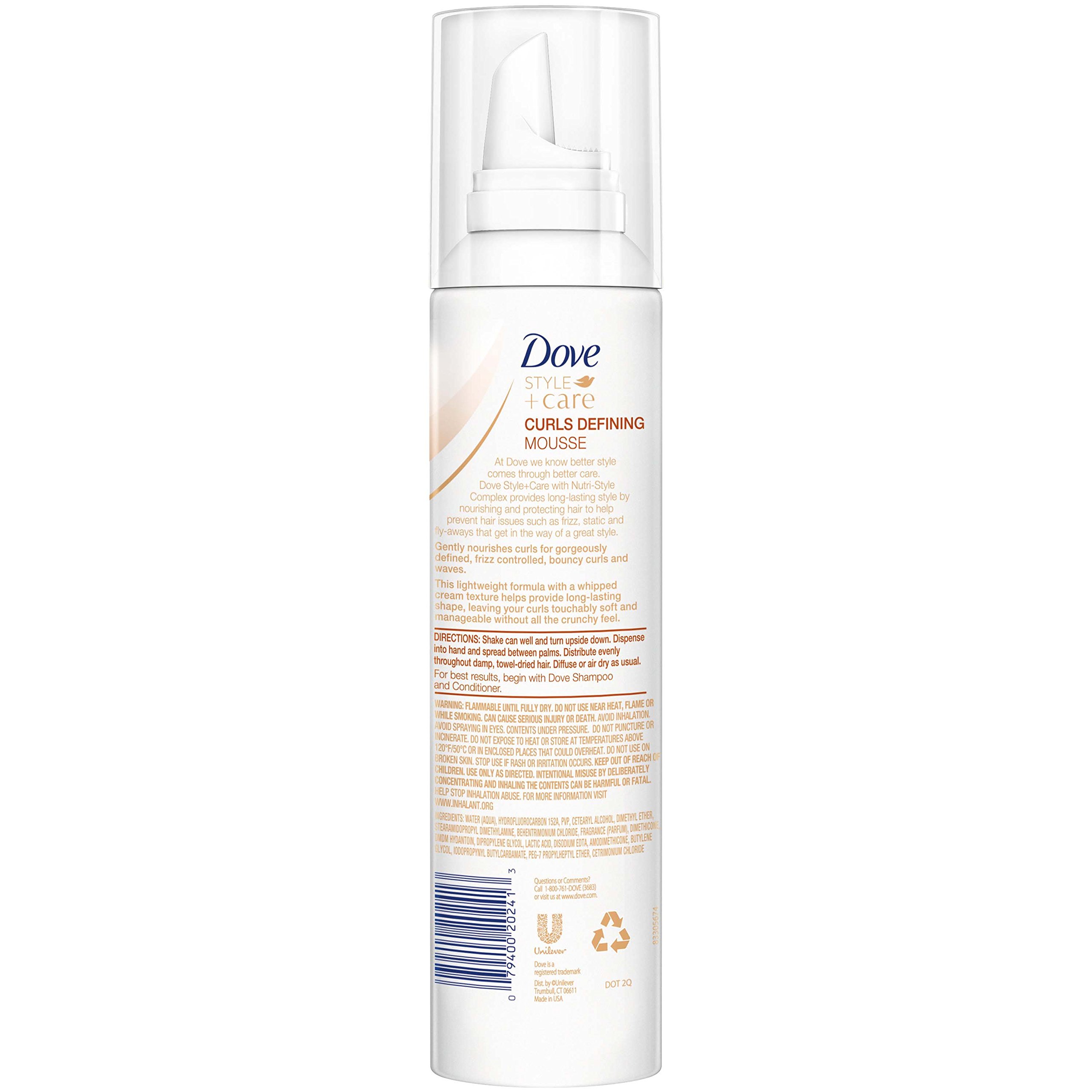 Dove STYLE+care Curls Defining Mousse, Soft Hold 7 oz