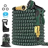 100ft Expandable Garden Hose with 10 Function Spray Nozzle, Water Flexible Hose 100 feet, Crafted with 3/4