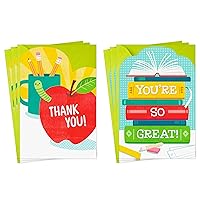 Hallmark Teacher Appreciation Card Assortment (6 Cards with Envelopes) for Kindergarten, Grade School, Preschool Teachers
