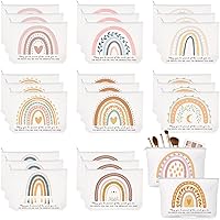 30 Pcs Rainbow Canvas Makeup Bags Bulk Appreciation Gifts Inspirational Cosmetic Bags with Zipper CNA Gifts Thank You Gifts for Teacher Employee Coworker Volunteer Nurse Graduates(Delicate)