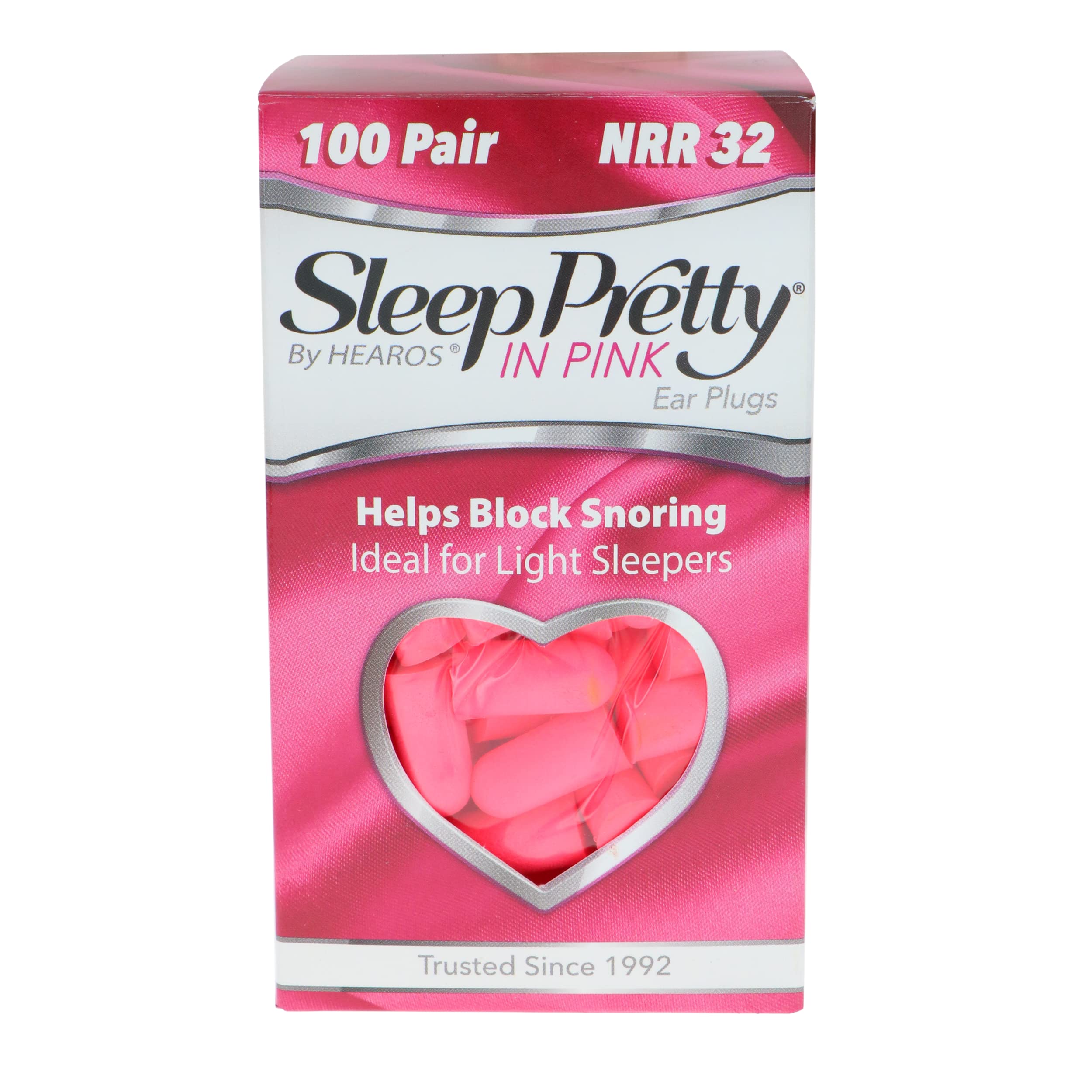 HEAROS Sleep Pretty in Pink Foam Ear Plugs, Sleeping Ear Plugs, 100 Pair