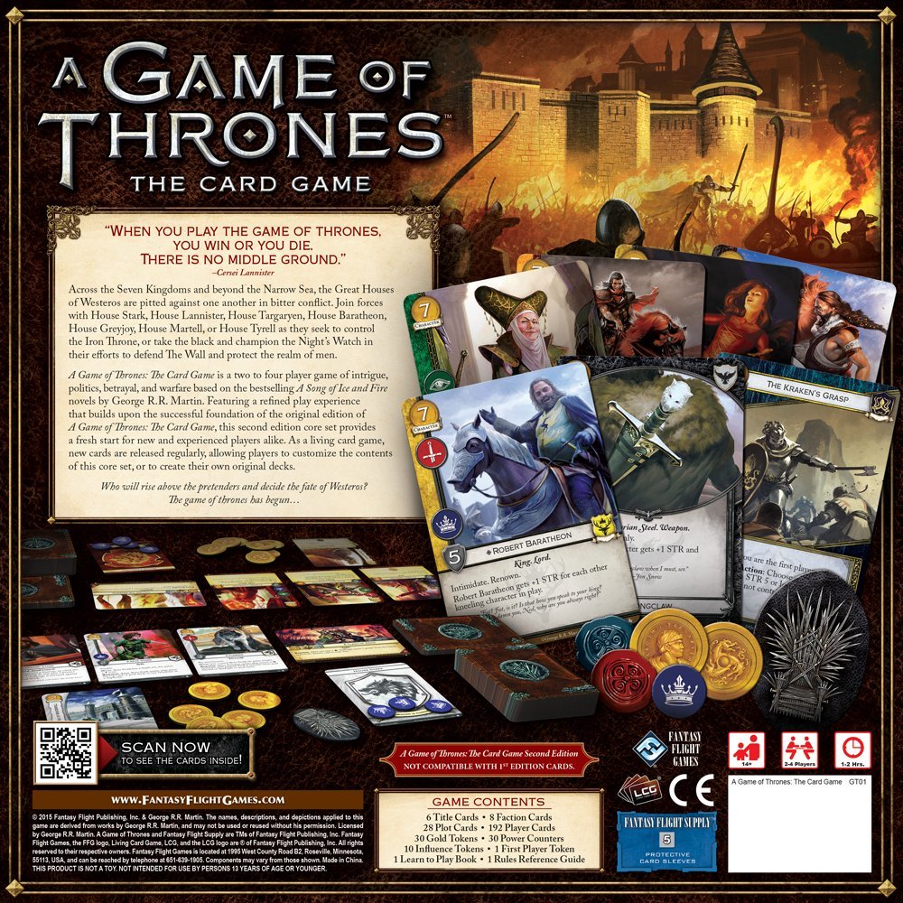 A Game of Thrones The Card Game Second Edition Core Set | Epic Battle Game | Strategy Game for Adults and Teens | Ages 14+ | 2-4 Players | Average Playtime 1-2 Hours | Made by Fantasy Flight Games