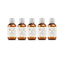 Pure Soybean Oil (Glycine max) 100% Natural Therapeutic Grade Cold Pressed for Personal Care (Pack of Five) 100ml X 5 (16.9 oz)