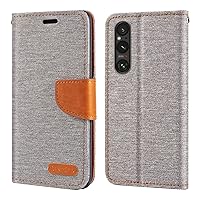 for Sony Xperia 1 V IIII Case, Oxford Leather Wallet Case with Soft TPU Back Cover Magnet Flip Case for Sony Xperia 1 V 2023