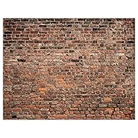 8X6FT Brown Brick Wall Background Primary Color Brick Background Large Fabric Brick Photo Background Baby Shower Birthday Party Wedding Graduation Home Decoration Photo Booth Prop Banner YY-7