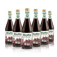 Biotta Tart Cherry Juice - 100% Natural, Organic Cherry Fruit Juice - Excellent Source of Vitamin C and Potassium (16.9 Fl.Oz, Pk of 6)