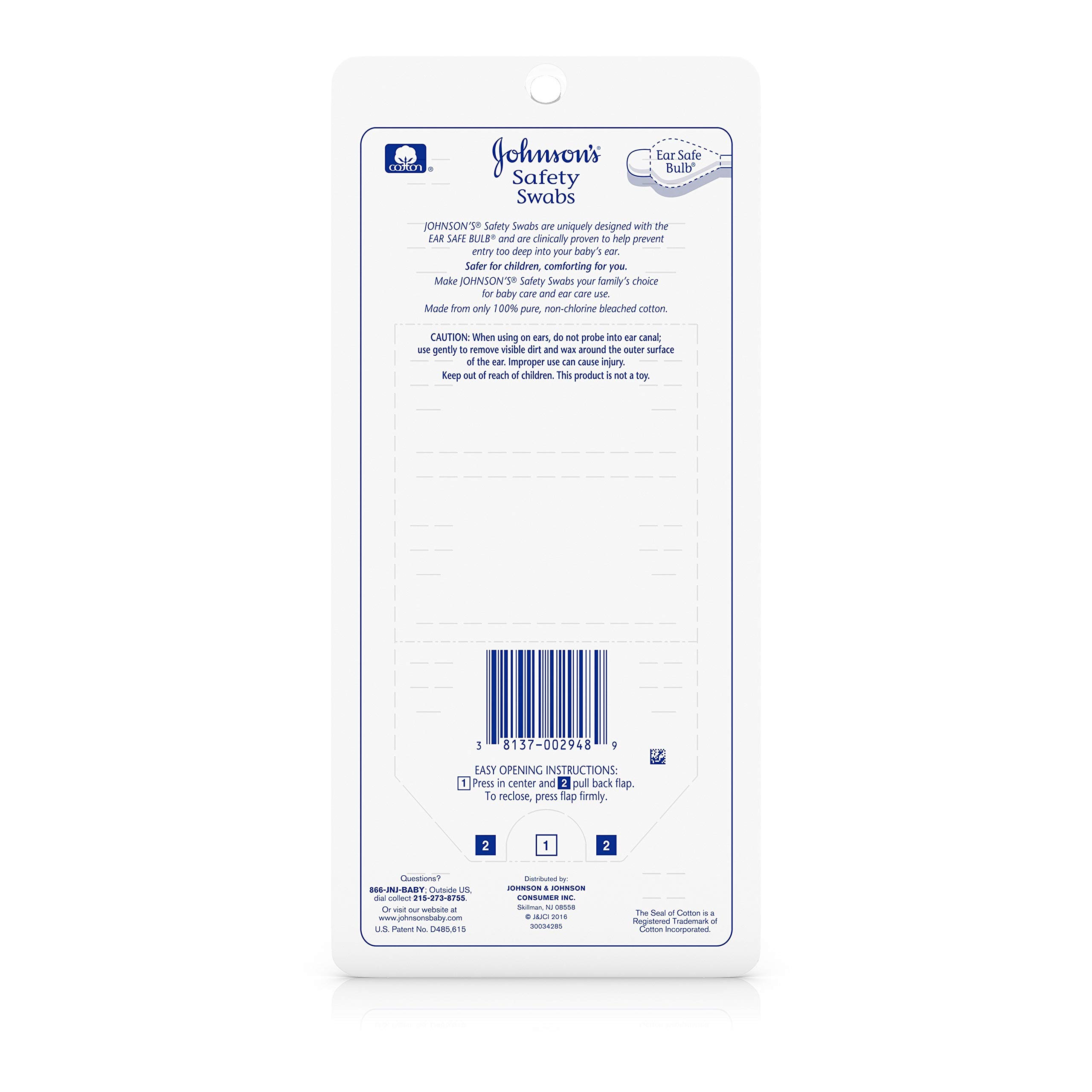 JOHNSON'S Safety Swabs 185 Each