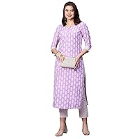 Indian Kurti for Womens With Pant | Printed Rayon Dress Kurtis Kurta For Women Tops Tunics