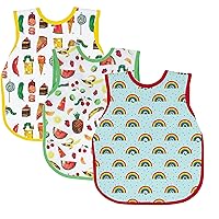 BapronBaby Eric Carle Bapron Bundle - Bapron (Sz Baby/Toddler 6m-3T) + Food Parade + Tropical Fruit + Rainbow Caterpillar - Soft Waterproof Stain Resistant Bib - Machine Washable