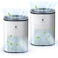 2 Pack CHIVALZ Air Purifiers for Bedroom, Air Purifiers for Home Bedroom, Quiet Air Cleaner with 24dB Sleep Mode, True HEPA Filter for Pet, White & Black