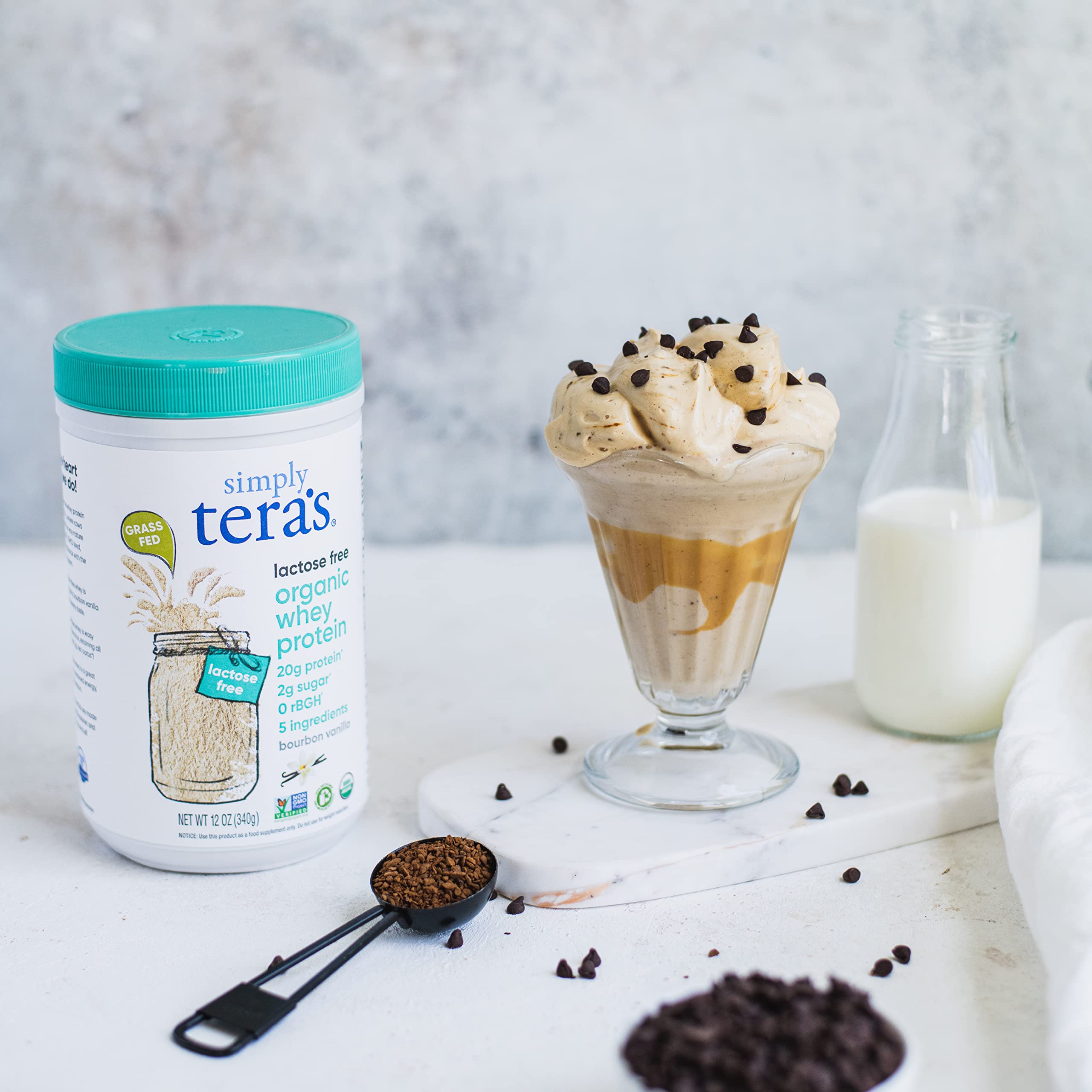 Simply tera's Organic Lactose Free whey Protein Powder Bourbon Vanilla Flavor