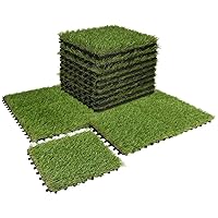 Artificial Grass Turf Interlocking Deck Tiles Set 18 PCS, 12