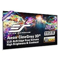 Elite Screens 92 inch CLR and ALR Projector Screen 16:9 4K, Standard Throw Projection, Edge Free Fixed Frame Grey Projector Screen for Indoor Movie Screen Home Theater - Aeon CineGrey 3D AR92DHD3