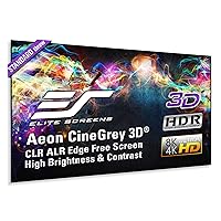 Elite Screens 150 inch CLR and ALR Projector Screen 16:9 4K, Standard Throw Projection, Edge Free Fixed Frame Grey Projector Screen for Indoor Movie Screen Home Theater - Aeon CineGrey 3D AR150DHD3