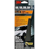 3M Wetordry™ Sandpaper, 5 Sheets, 3-2/3 in x 9 in, Assorted Grits (1000 / 1500 / 2000 / 2500), Use for Wet and Dry Sanding, Longer Lasting Sandpaper, Great for Auto Body Repair, Smooth Finish (03006)