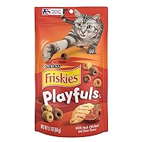 Purina Friskies Playfuls With Chicken and Liver Flavor Cat Treats - (Pack of 10) 2.1 oz. Pouches