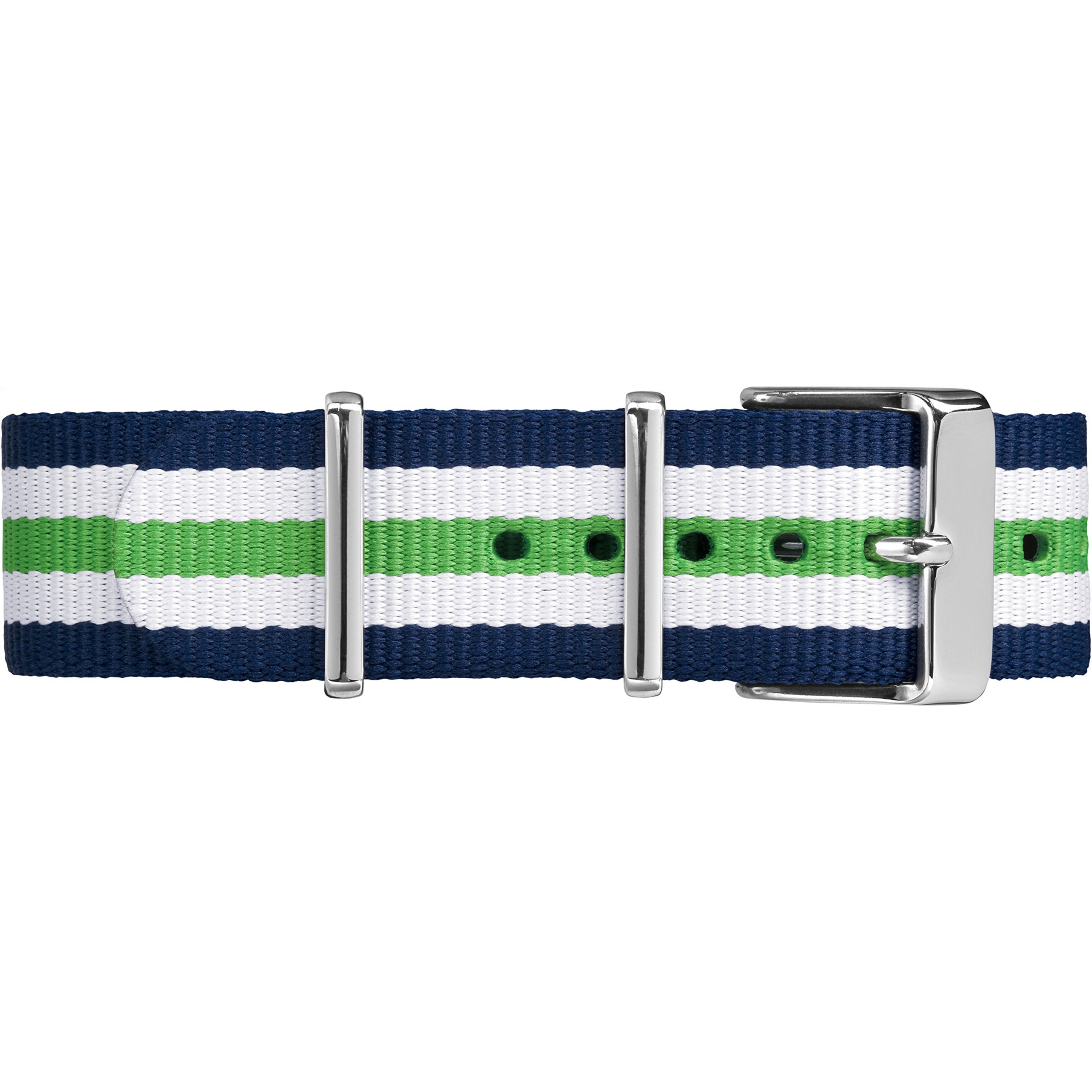 Timex TW7C06900 Blue/White/Red Stripe Fabric Double-Layered Slip-Thru Strap