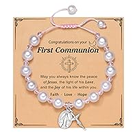 First Communion Gifts for Girls, Rosary Cross Bracelet First Communion Gifts for Girls Teens