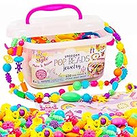 Just My Style Make & Believe Unicorn Pop Beads, 500+ Snap-Together, DIY, Bead Kit for Girls, Jewelry Set, Great Travel & On The Go Activity for Kids Ages 4, 5, 6, 7, 8