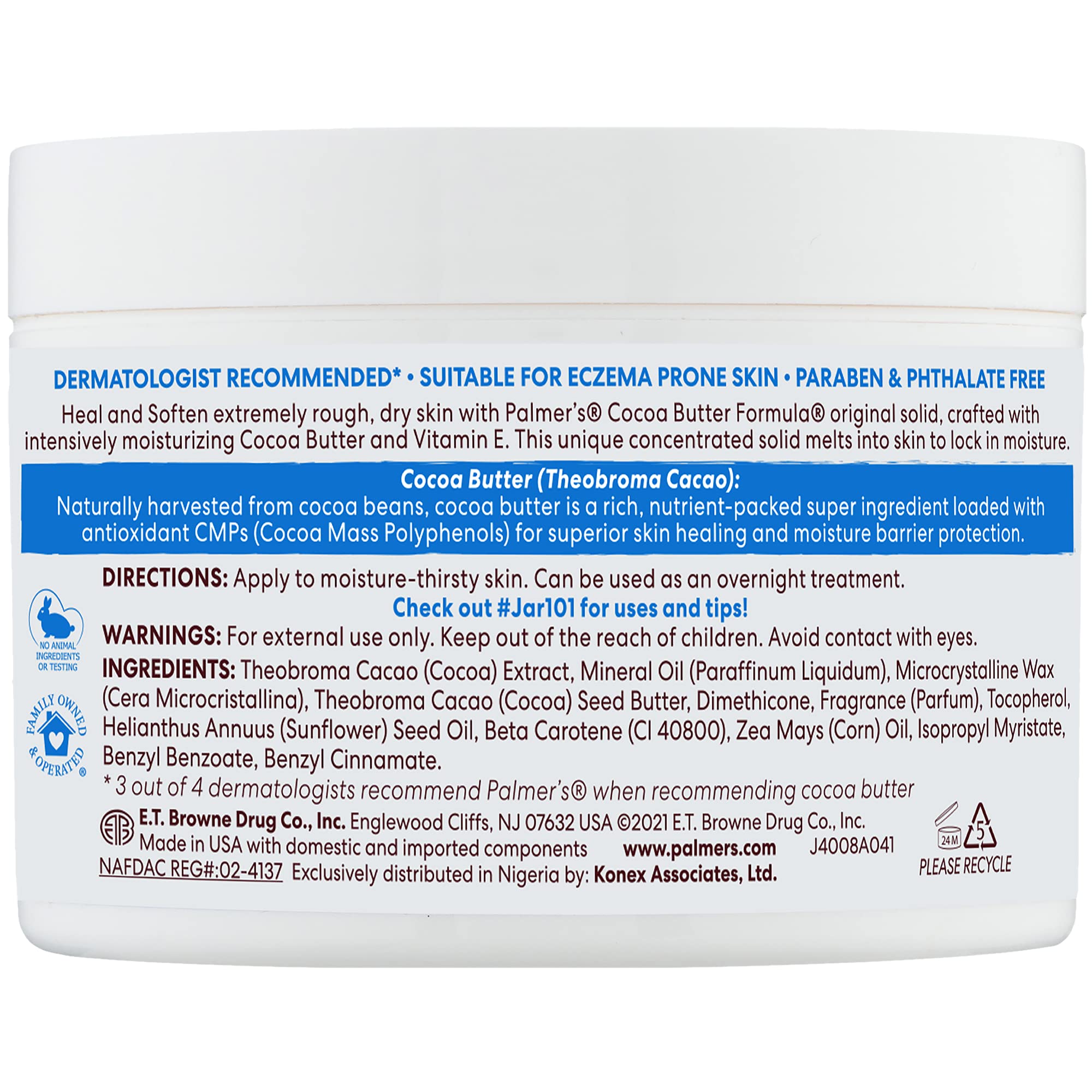 Palmer’s Cocoa Butter Formula Daily Skin Therapy, Solid , 7.25 Ounces (Pack of 3)