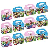 OU RUI 12Pcs Mario Party Candy Box Gift Bags,For Mario Birthday Party Decoration Supplies