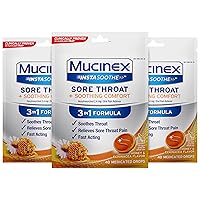 Mucinex InstaSoothe Sore Throat + Soothing Comfort - Honey & Echinacea (40 Count (Pack 3))