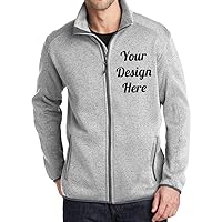 INK STITCH Men F232 Custom Design your Own Logo Texts Stitching Sweater Fleece Jackets - 3 Colors