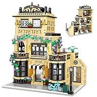 City Coffee Shop Building Blocks Set, Compatible with Lego, Modular Architecture Three-Story House Building Blocks for Adult (1443pcs)