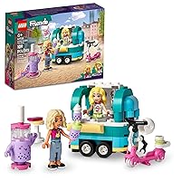 Friends Mobile Bubble Tea Shop Toy Building Set 41733, Fun Pretend Play Toy Vehicle Set with Toy Scooter, Mobile Cart, Cash Register, Play Store Gift Idea for Girls Kids Boys Ages 6+ Years Old